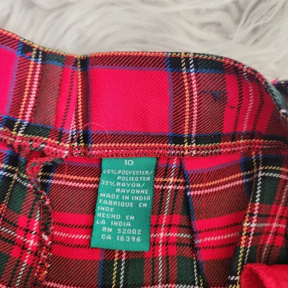 Vintage High Waisted Tartan Wide Leg Pleated Front Shorts Womens 10 Red Academia - Picture 4 of 11